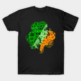 Flag of Ireland on a shamrock for St. Patrick's Day T-Shirt